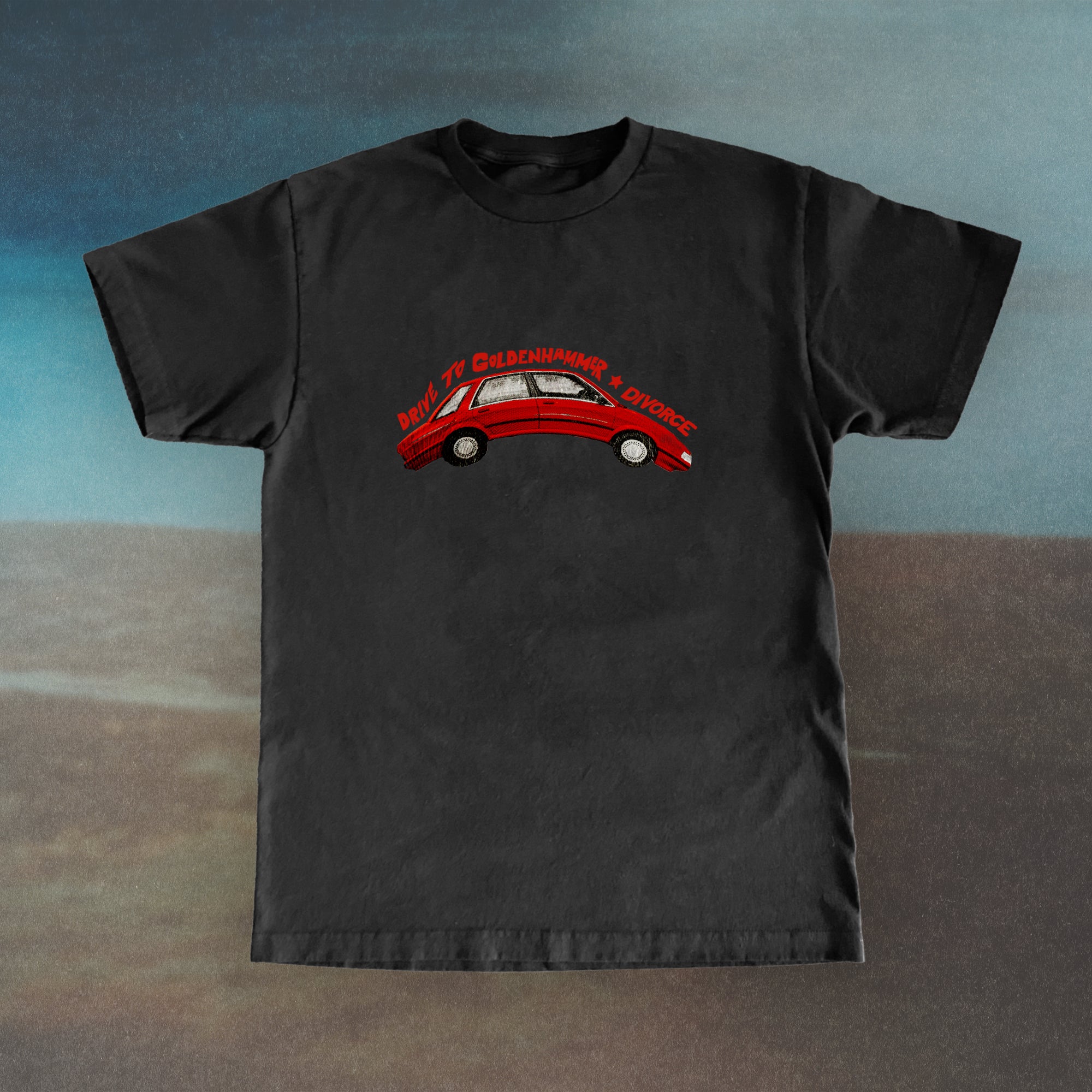 Divorce - RED CAR BLACK T-SHIRT